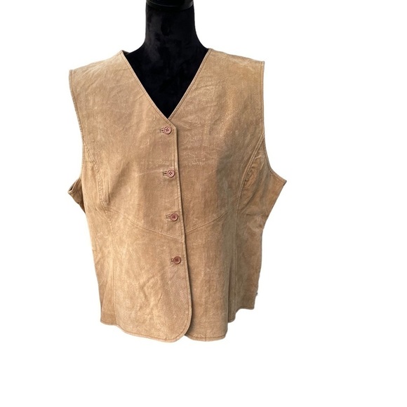 Outbrook Leather‎ Ladies Vest size 2X 100 % Leather Western 100 % Polyester - Picture 5 of 16